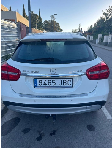 Mercedes GLA 200 CDI matrícula 9465-JBC